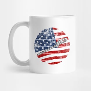 Bass Flute USA Flag Flutist Musician 4th July Mug